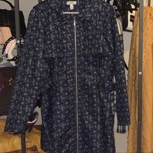 Adorable Floral Navy Rain Coat